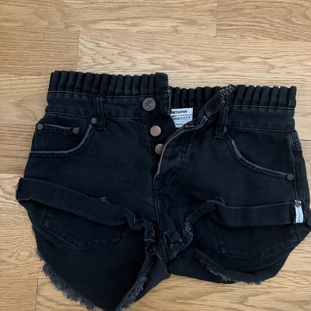 One Teaspoon Black denim shorts